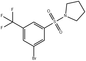 1-(3-BROMO-5-TRIFLUOROMETHYLPHENYLSULFONYL)PYRROLIDINE, 951884-59-6, 结构式