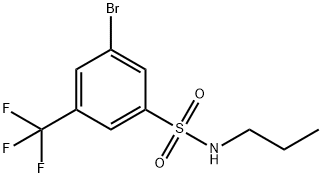 3-ブロモ-N-プロピル-5-(トリフルオロメチル)ベンゼンスルホンアミド 化学構造式