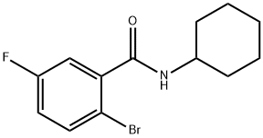 2-ブロモ-N-シクロヘキシル-5-フルオロベンズアミド 化学構造式