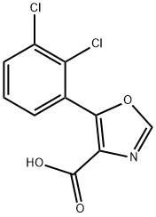 5-(2,3-ジクロロフェニル)オキサゾール-4-カルボン酸 化学構造式