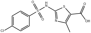 2-[(4-氯苯基)磺酰基氨基]-4-甲基-5-噻唑羧酸, 951921-89-4, 结构式