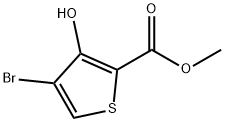 4-ブロモ-3-ヒドロキシチオフェン-2-カルボン酸メチル 化学構造式
