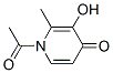 4(1H)-Pyridinone, 1-acetyl-3-hydroxy-2-methyl- (9CI) Structure