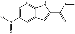 5-ニトロ-1H-ピロロ[2,3-B]ピリジン-2-カルボン酸メチル 化学構造式