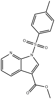 1-甲基苯磺酰基-1H-吡咯并[2,3-B]吡啶-3-羧酸甲酯 结构式