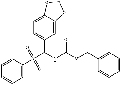 benzyl N-[1,3-benzodioxol-5-yl(phenylsulfonyl)methyl]carbamate Structure