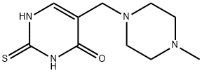 5-[(4-メチルピペラジノ)メチル]-2-チオキソ-2,3-ジヒドロ-4(1H)-ピリミジノン 化学構造式