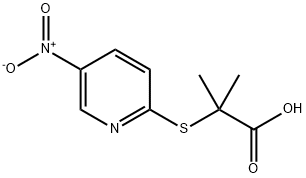 2-methyl-2-[(5-nitro-2-pyridinyl)sulfanyl]propanoic acid 化学構造式