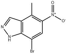 7-bromo-4-methyl-5-nitro-1H-indazole 化学構造式