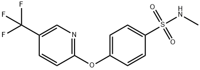 N-メチル-4-{[5-(トリフルオロメチル)-2-ピリジニル]-オキシ}ベンゼンスルホンアミド 化学構造式