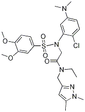 AcetaMide, 2-[[2-chloro-5-(diMethylaMino)phenyl][(3,4-diMethoxyphenyl)sulfonyl]aMino]-N-[(1,5-diMethyl-1H-pyrazol-3-yl)Methyl]-N-ethyl- Struktur