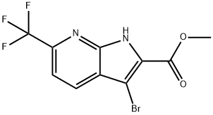 3-溴-6-(三氟甲基)-1H-吡咯并[2,3-B]吡啶-2-羧酸甲酯, 952800-37-2, 结构式