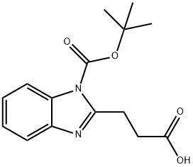3-(1-BOC-1H-ベンゾ[D]イミダゾール-2-イル)プロパン酸 化学構造式