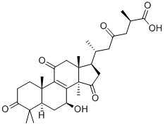 (25R)-7β-ヒドロキシ-3,11,15,23-テトラオキソラノスタ-8-エン-26-酸 化学構造式