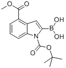 2-硼-1-(1,1-二甲基乙基)-1H-吲哚-1,4-二羧酸-4-甲酯, 953411-03-5, 结构式