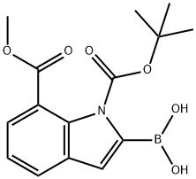 1H-Indole-1,7-dicarboxylic acid, 2-borono-, 1-(1,1-dimethylethyl) 7-methyl ester Structure