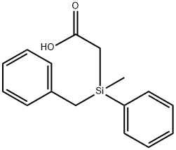 (-)-苄甲苯基硅基乙酸[用于以核磁共振旋光纯度测定], 95349-35-2, 结构式