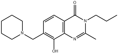 4(3H)-Quinazolinone,  8-hydroxy-2-methyl-7-(piperidinomethyl)-3-propyl-  (7CI) Structure