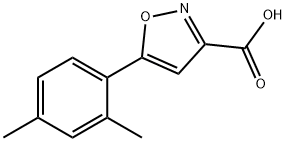 5-(2,4-ジメチルフェニル)-1,2-オキサゾール-3-カルボン酸 化学構造式