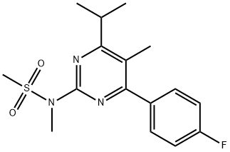 N-[4-(4-フルオロフェニル)-5-メチル-6-(1-メチルエチル)-2-ピリミジニル]-N-メチルメタンスルホンアミド 化学構造式