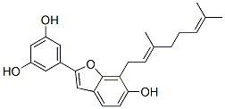 5-[7-[(E)-3,7-Dimethyl-2,6-octadienyl]-6-hydroxybenzofuran-2-yl]-1,3-benzenediol Struktur