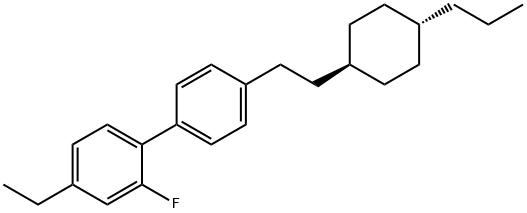 2-氟-4-乙基-4'-[2-(反-4-正丙基环己基)乙基]-1,1'-联苯 结构式