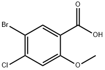 5-ブロモ-4-クロロ-2-メトキシ安息香酸 化学構造式