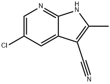 1H-Pyrrolo[2,3-b]pyridine-3-carbonitrile, 5-chloro-2-Methyl- Struktur