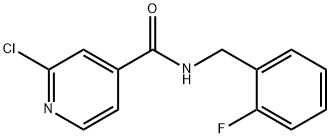 2-クロロ-N-(2-フルオロベンジル)ピリジン-4-カルボキサミド 化学構造式