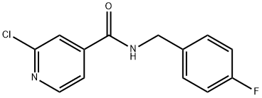 2-クロロ-N-(4-フルオロベンジル)ピリジン-4-カルボキサミド 化学構造式