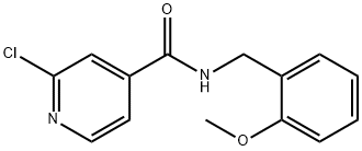 2-氯-N-(2-甲氧基苄基)吡啶-4-甲酰胺, 954217-69-7, 结构式