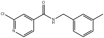 2-クロロ-N-(3-メチルベンジル)ピリジン-4-カルボキサミド 化学構造式
