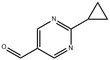 2-シクロプロピルピリミジン-5-カルブアルデヒド 化学構造式
