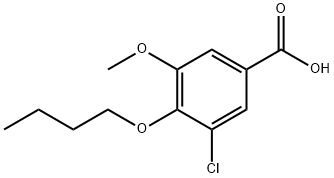 4-丁氧基-3-氯-5-甲氧基苯甲酸 结构式