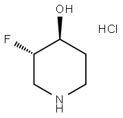 (3R,4R)-REL-3-氟哌啶-4-醇盐酸盐 结构式