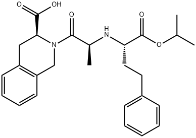 (3S)-3,4-Dihydro-2-[(2S)-2-[[(1S)-1-[(1-Methylethoxy)carbonyl]-3-phenylpropyl]aMino]-1-oxopropyl]-3(1H)-isoquinolinecarboxylic Acid Structure