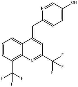 6-(2,8-BIS-TRIFLUOROMETHYL-QUINOLIN-4-YLMETHYL)-PYRIDIN-3-OL Struktur
