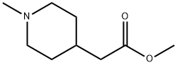 1-メチル-4-ピペリジン酢酸メチル 化学構造式