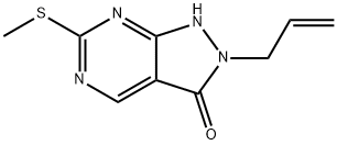 2-烯丙基-6-(甲基硫代)-1H-吡唑并[3,4-D]嘧啶-3(2H)-酮,955368-90-8,结构式