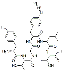 tyrosyl-threonyl-glycyl-(4-azidophenylalanyl)-leucyl-threonine Structure