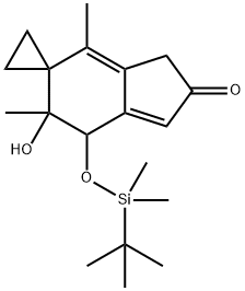 7'-tert-ButyldiMethylsilyloxy-6',7'-dihydro-6'-hydroxy-4',6'-diMethyl-spiro[cyclopropane-1,5'-[5H]inden]-2'(3'H)-one Structure