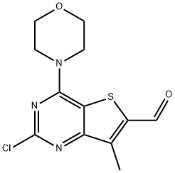 2-chloro-7-Methyl-4-Morpholinothieno[3,2-d]pyriMidine-6-carbaldehyde 化学構造式