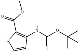 3-((TERT-ブチルトキシカルボニル)アミノ)フラン-2-カルボン酸メチル 化学構造式