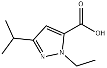 2-エチル-5-イソプロピル-2H-ピラゾール-3-カルボン酸 化学構造式