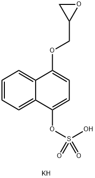 1-(2,3-エポキシプロポキシ)-4-ナフトール硫酸カリウム 化学構造式