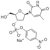 THYMIDINE-3'-PHOSPHORIC ACID 4-NITROPHENYL ESTER SODIUM SALT 结构式