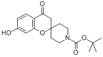TERT-BUTYL 7-HYDROXY-4-OXOSPIRO[CHROMAN-2,4'-PIPERIDINE]-1'-CARBOXYLATE Struktur