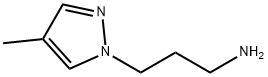 3-(4-メチル-1H-ピラゾール-1-イル)プロパン-1-アミン 化学構造式
