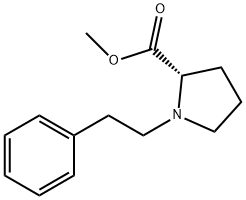 (2S)-1-(2-フェニルエチル)ピロリジン-2-カルボン酸メチル 化学構造式