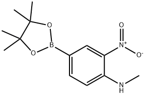 4-メチルアミノ-3-ニトロフェニルボロン酸ピナコールエステル 化学構造式